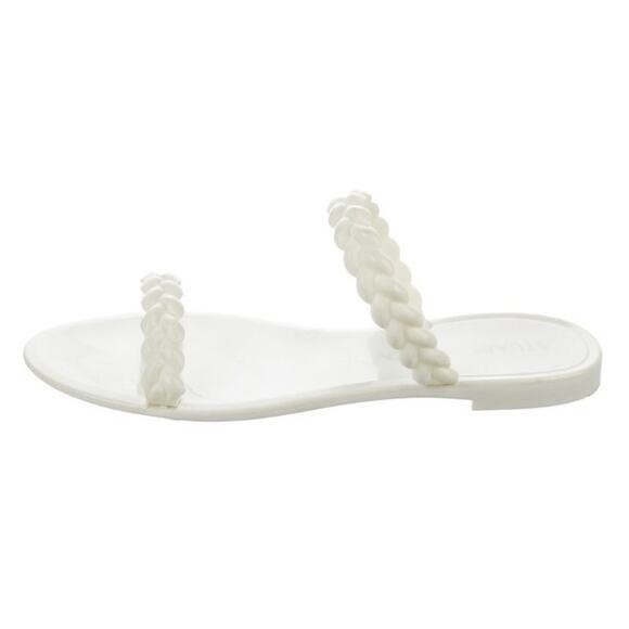 Stuart Weitzman Branded Rubber Jelly Slides White Size 10 - Picture 1 of 7